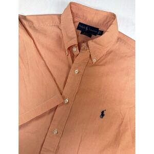 Ralph Lauren Blake Long Sleeve‎ Button Down Shirt Mens Sz L Gingham Check Orange